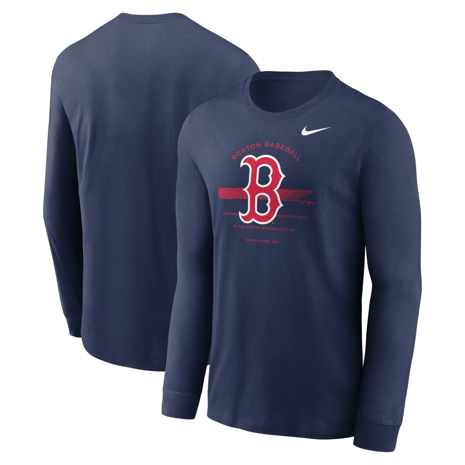 Nike Boston Red Sox Men's Over Arch Long Sleeve Cotton Shirt 1 Nike Boston Red Sox Men's Over Arch Long Sleeve Cotton Shirt