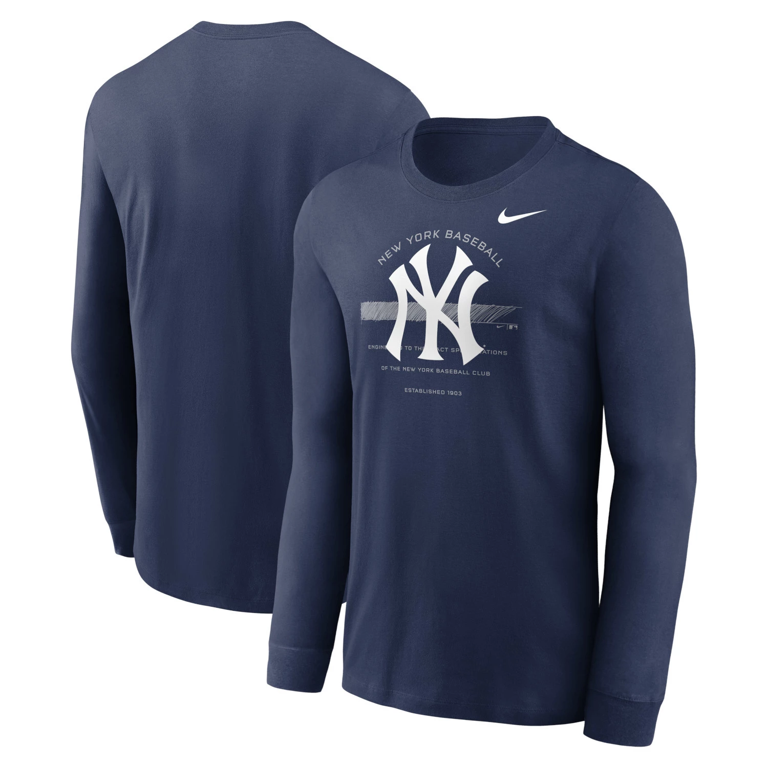 Nike New York Yankees Men's Over Arch Long Sleeve Cotton Shirt 1 Nike New York Yankees Men's Over Arch Long Sleeve Cotton Shirt