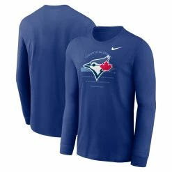 Nike Toronto Blue Jays Men's Over Arch Long Sleeve Cotton Shirt